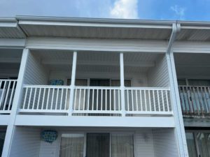 White vinyl Rail On beach house