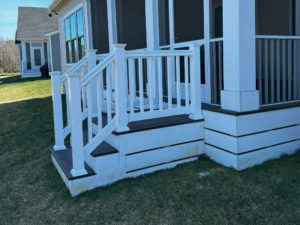 White vinyl rail